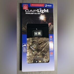 CAPLight Rechargeable 2 Pack (Realtree & Black) Beanies - 300 Lumens - New Other